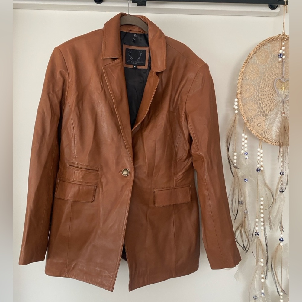 Bod & Christensen Brown Leather Martina Jacket Women’a XL